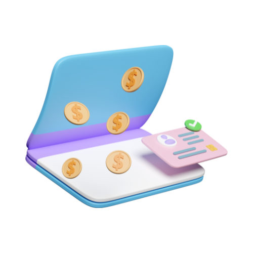 icono de una cuenta corriente chilena con colores azul y morado y un RUT