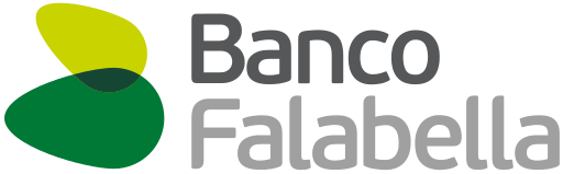 Logo banco falabella letras negras icono multicolor en tono verde