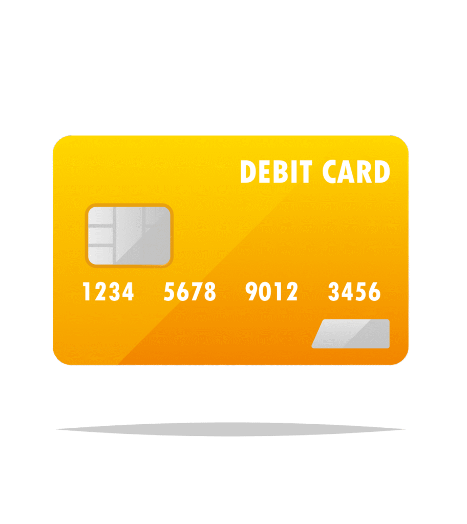 icono de una tarjeta de debito color naranja