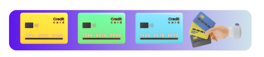 icono de tres tarjetas diferentes y como solicitarlas iconos