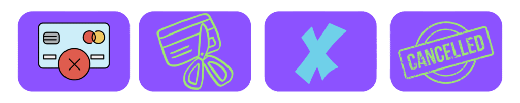 iconos de dar de baja la tarjeta de credito