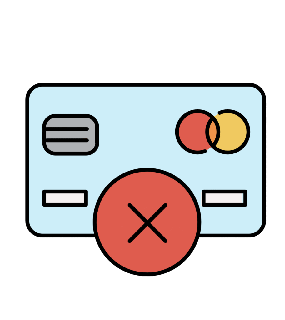 icono de una tarjeta de crédito cancelada