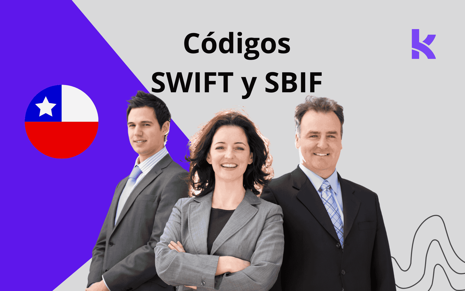 tres banqueros mostrando cuales son los códigos swif de los bancos en chile