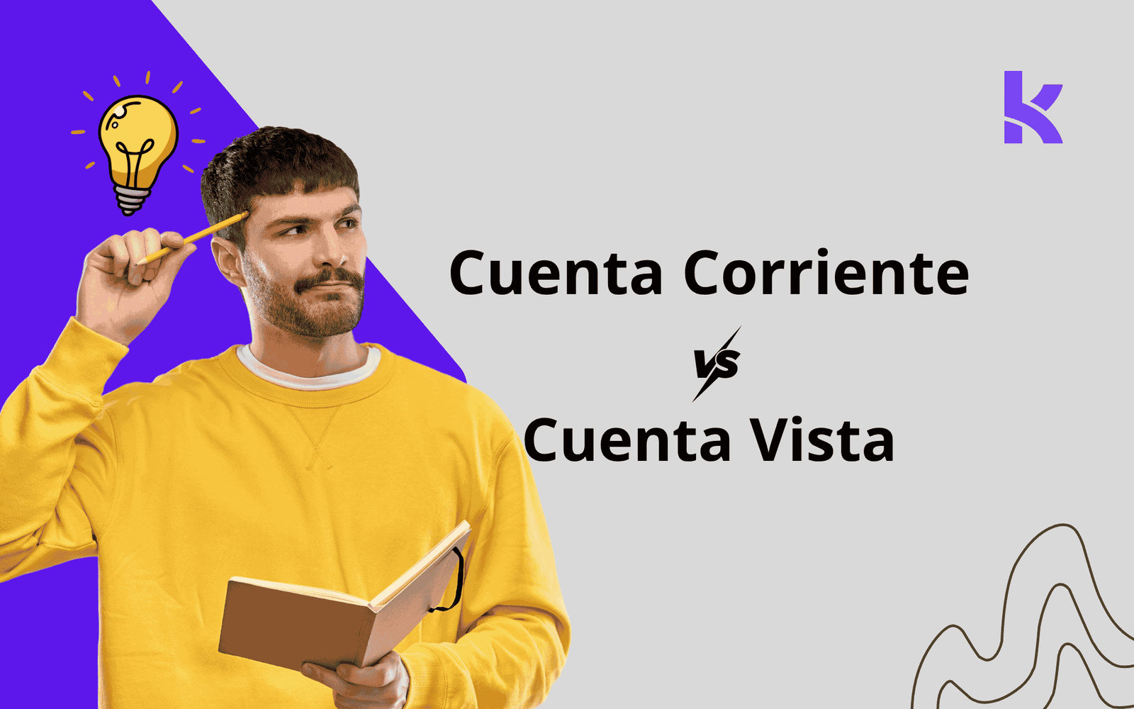 hombre pensando cuales son las diferencias entre la cuenta corriente y la cuenta vista e icono de pensando