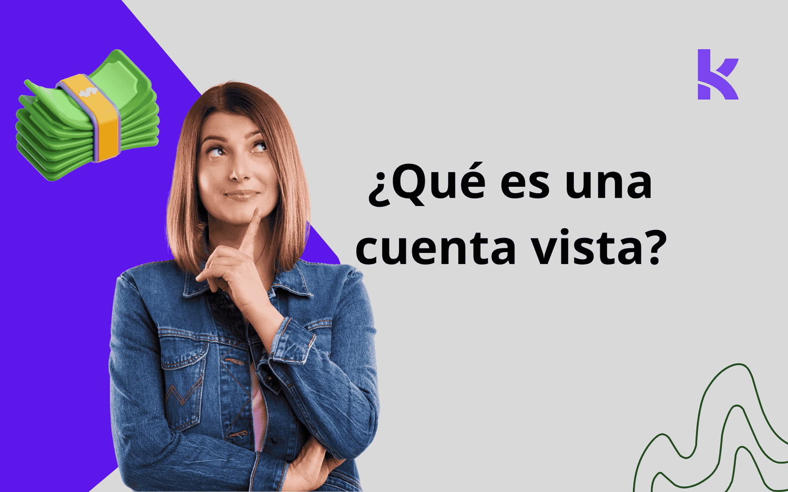 chica pensando que es una cuenta vista en chile con un icono de dinero