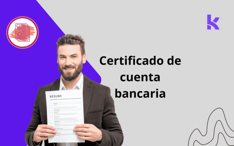 Hombre con un certificado de titularidad bancaria, explicando que es y para que sirve