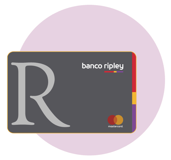 tarjeta ripley color gris con una r referente a la marca